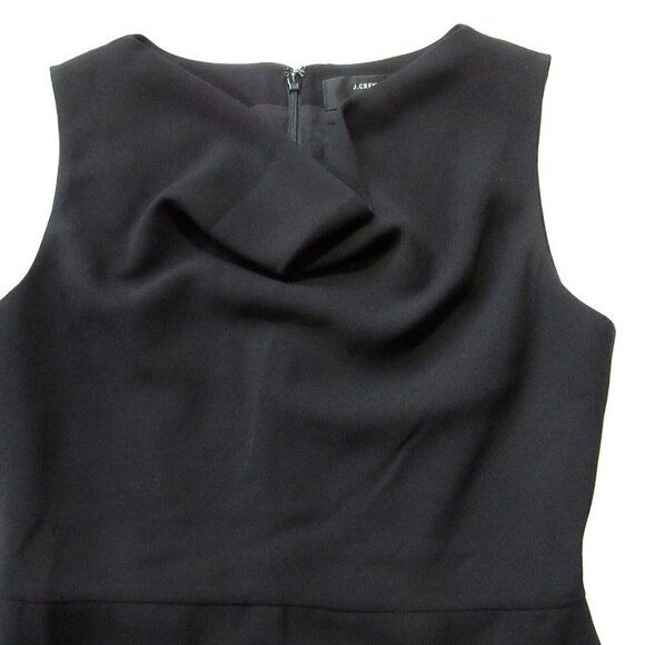 NWT J.Crew Cowl Neck Sheath in Black 365 Crepe Sleeveless Dress 2P - Picture 2 of 6